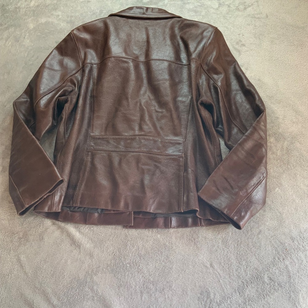 Vintage Wilsons Leather Maxima Brown Button Front Jacket Womens XL - Picture 12 of 15